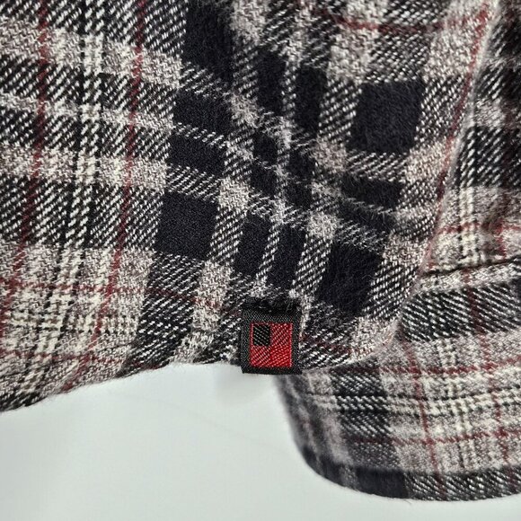 Woolrich Shirt Mens Large Gray Black Plaid Cotton Flannel Button Up Gorpcore - Picture 3 of 8